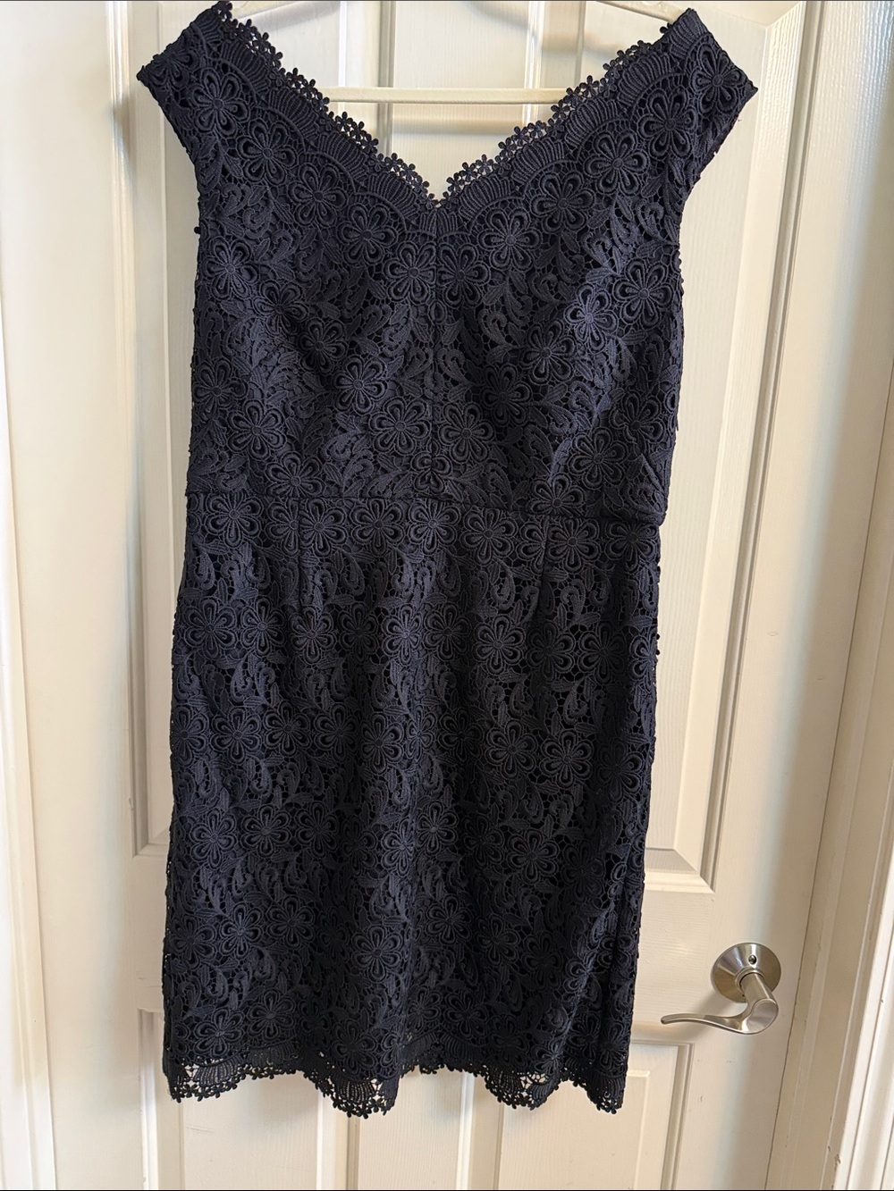 Black Floral Lace V-Neck Dress